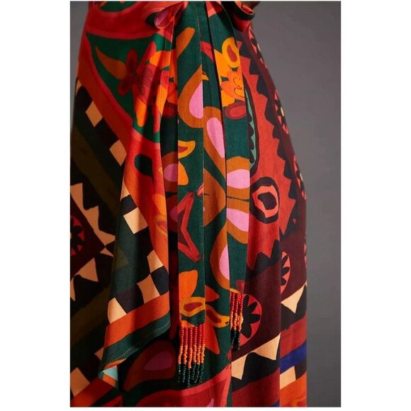 NWT Farm x Anthropologie Hanky Wrap Dress Tropical Vacation Size XSP/0 - Picture 4 of 13